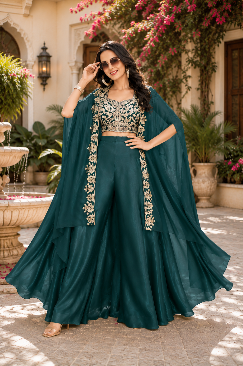DEEP TEAL SAPPHIRE SHARARA