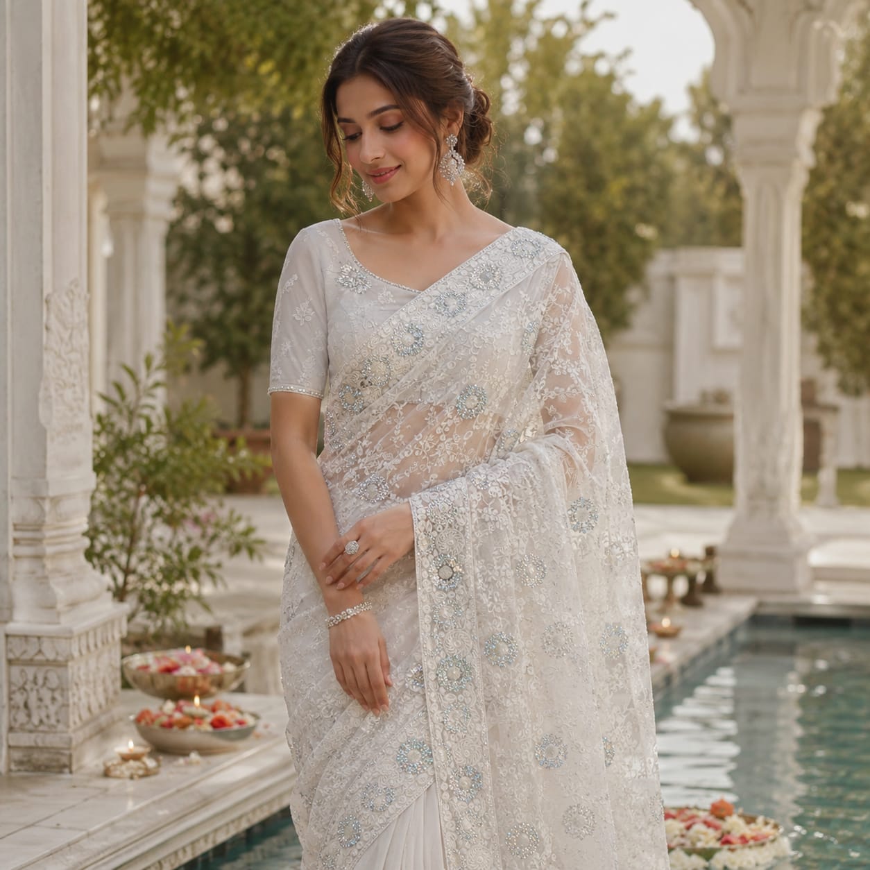 IVORY WHITE SAREE