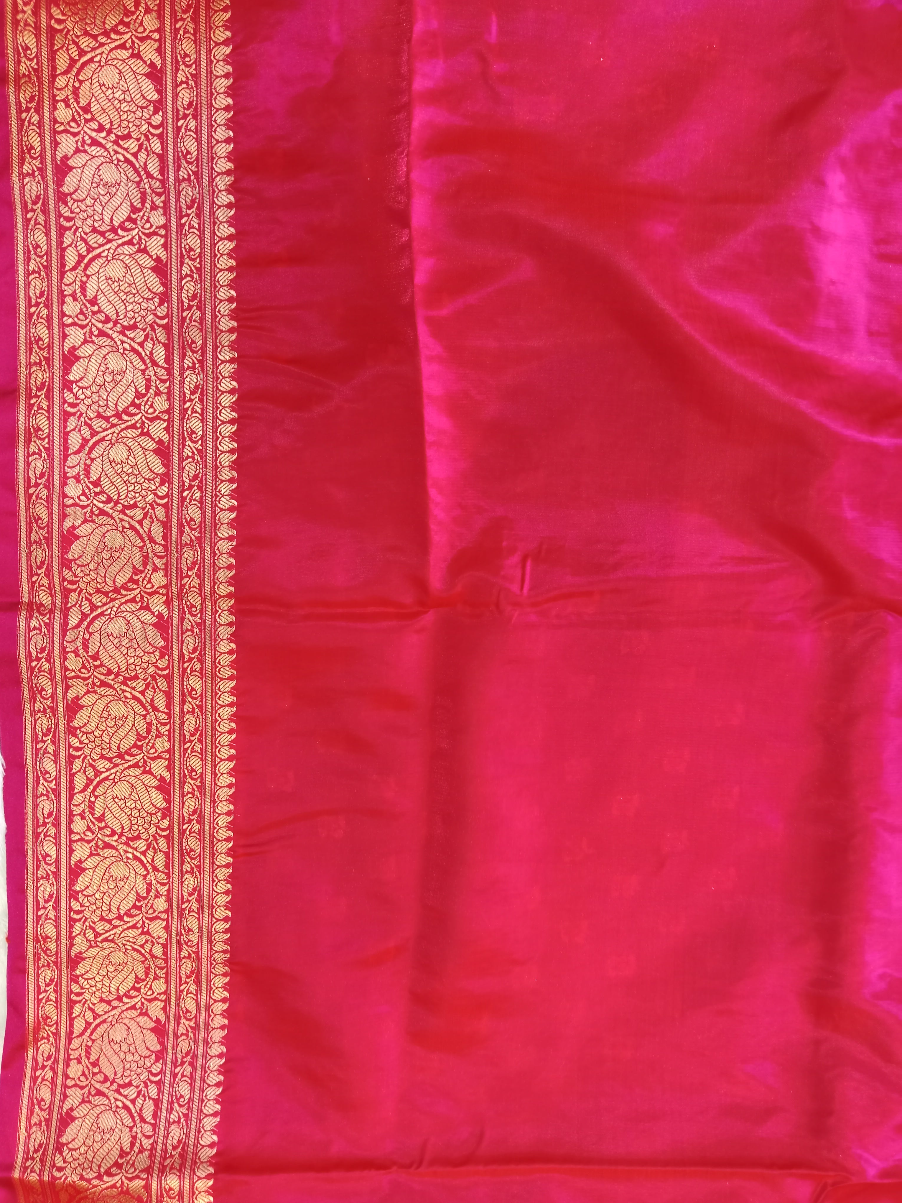 BOTTLE GREEN MAGENTA BANARASI SILK SAREE