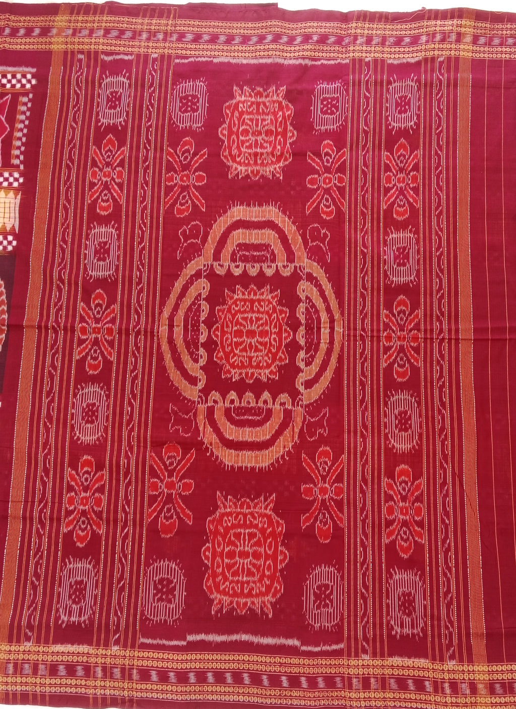 MAROON SAMBALPURI HANDLOOM COTTON SAREE