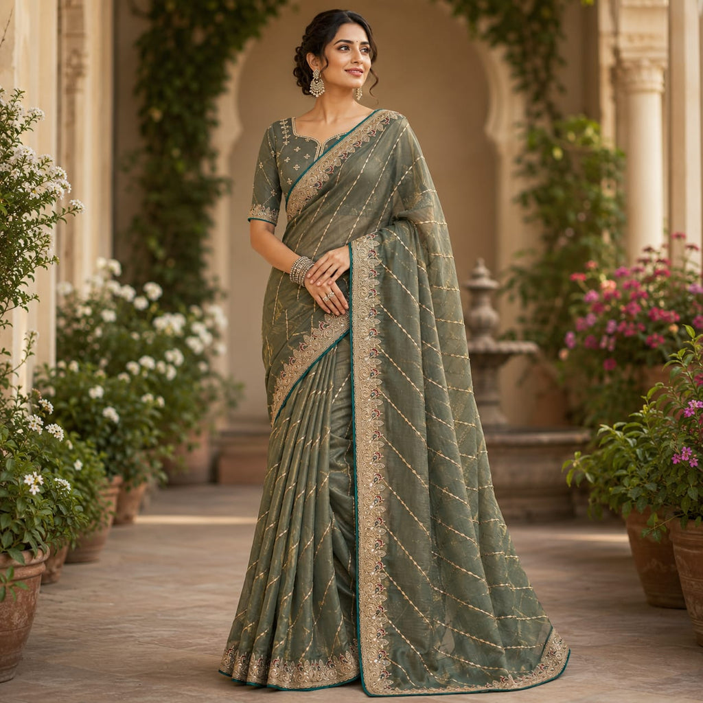 SAGE GREEN SAREE