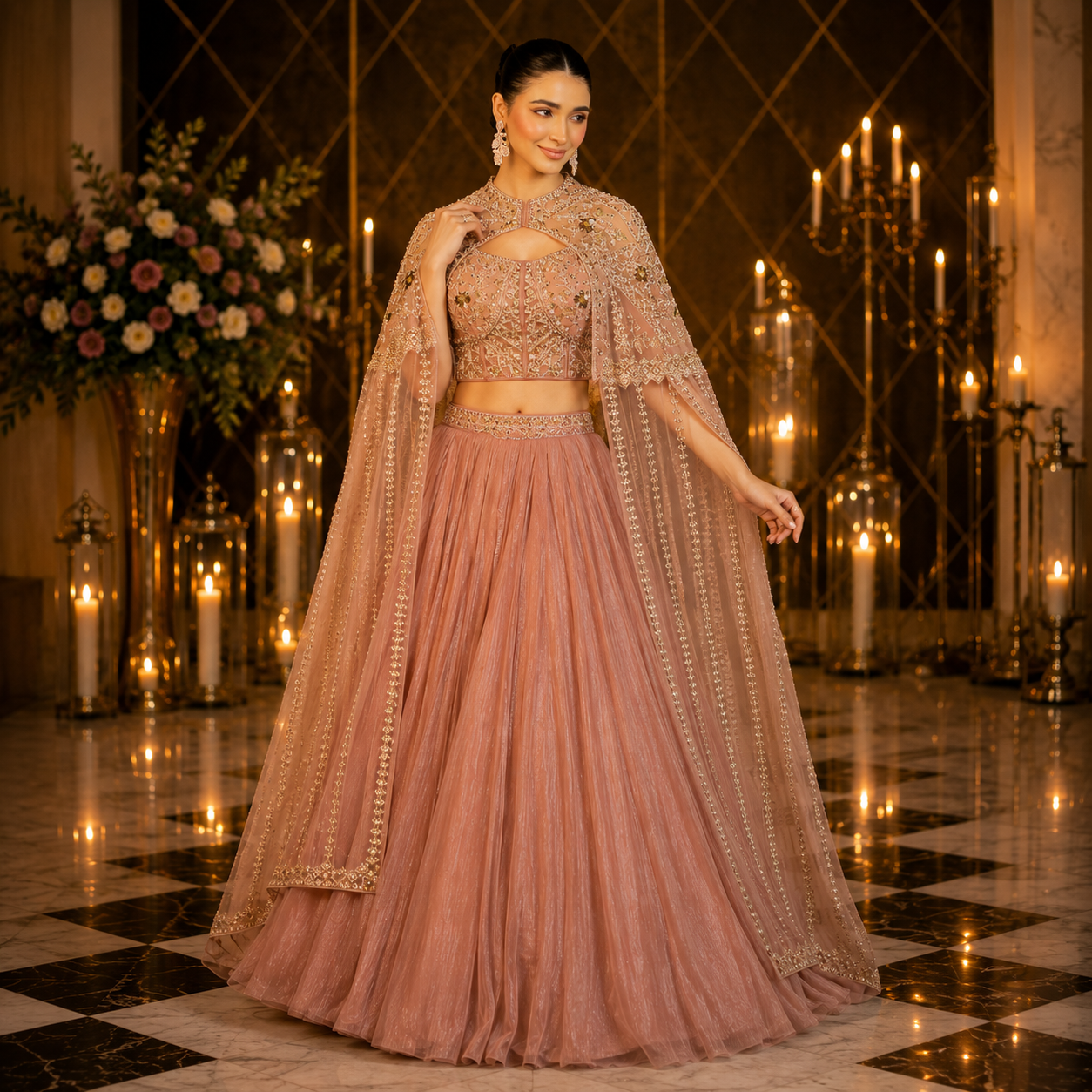 BLUSH PINK DAISY SHARARA