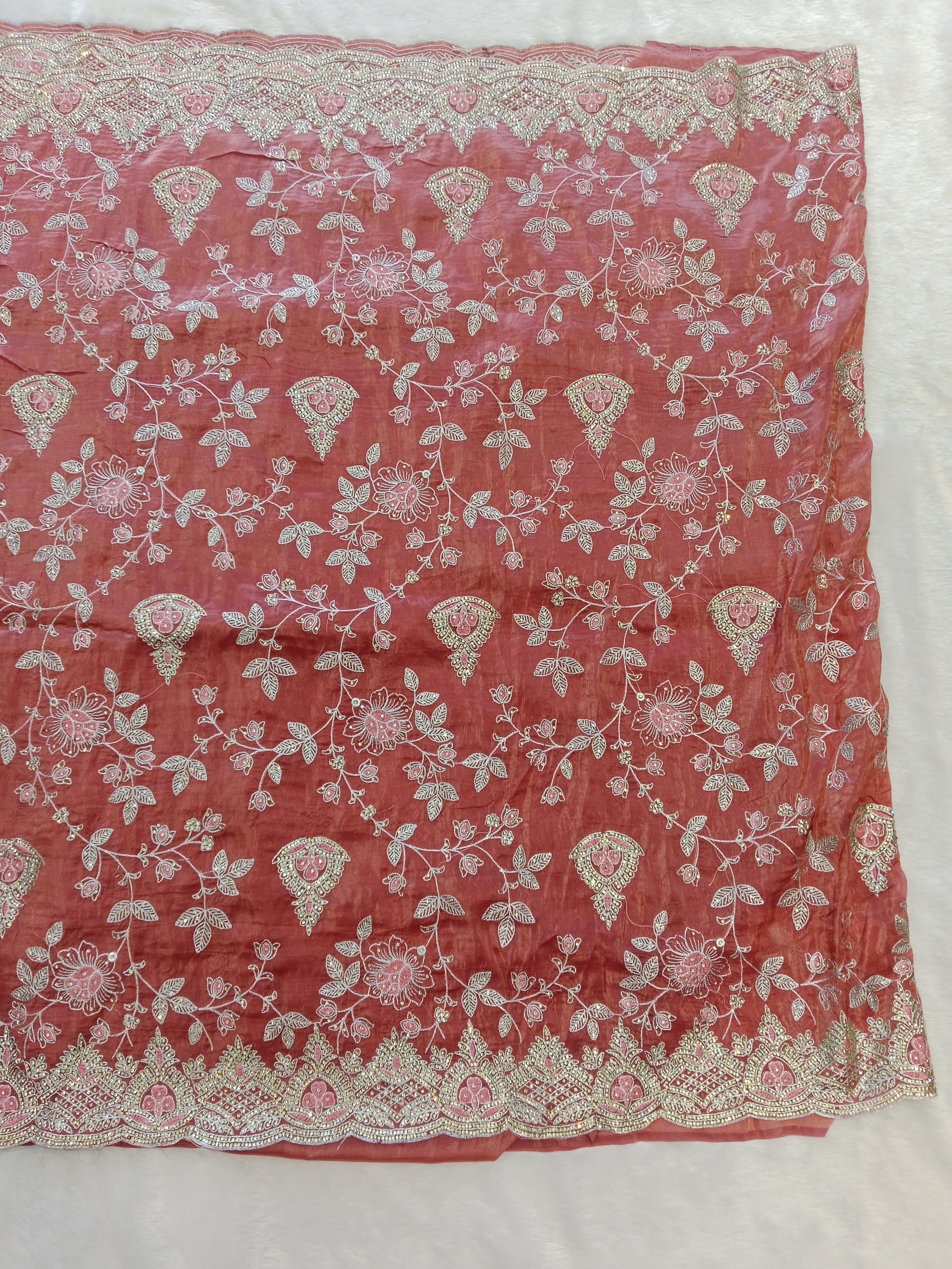 DUSTY ROSE ORGANZA SAREE