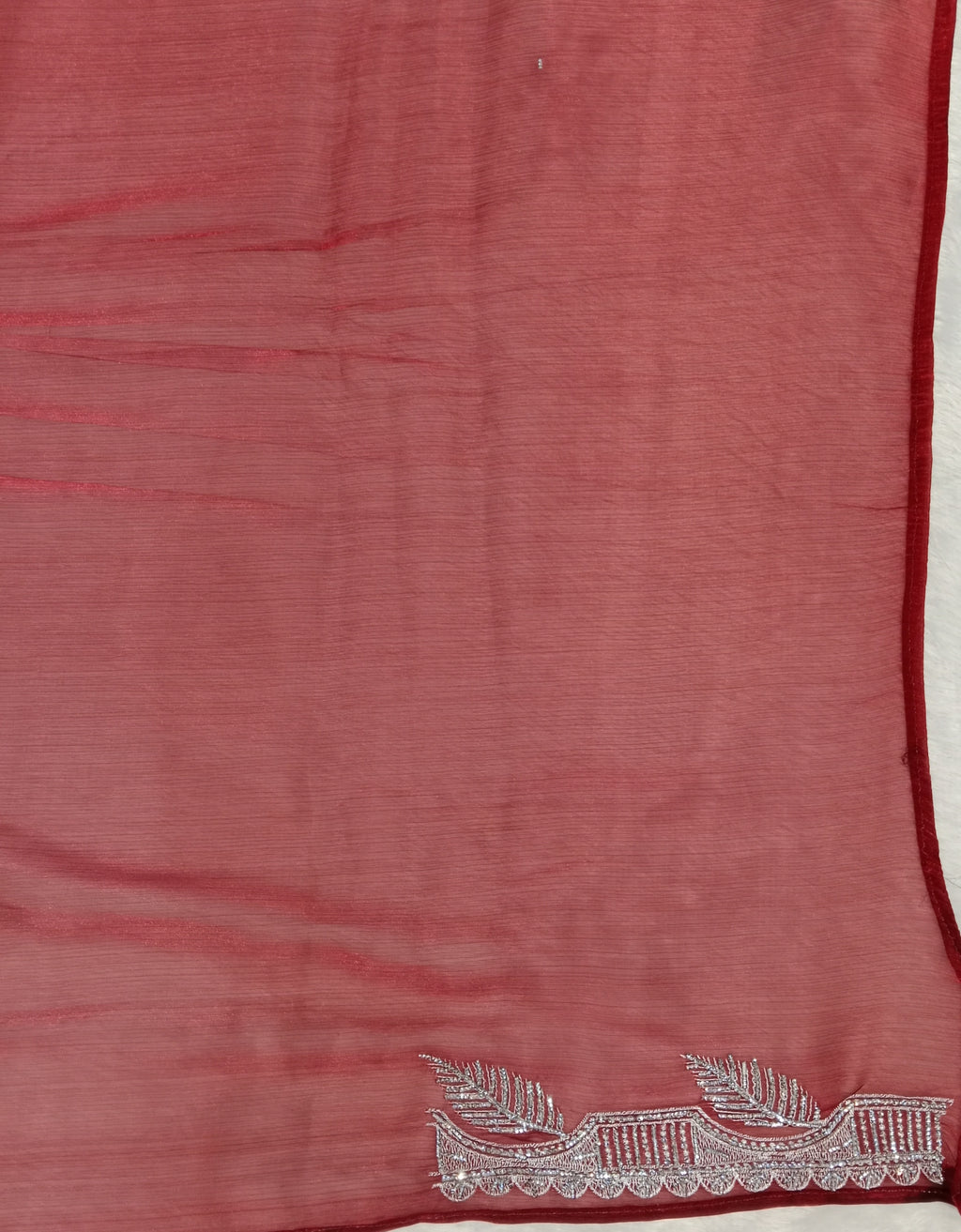 MAROON GEORGETTE/CHIFFON SAREE