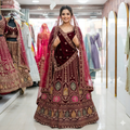 DEEP WINE MAROON WEDDING LEHENGA