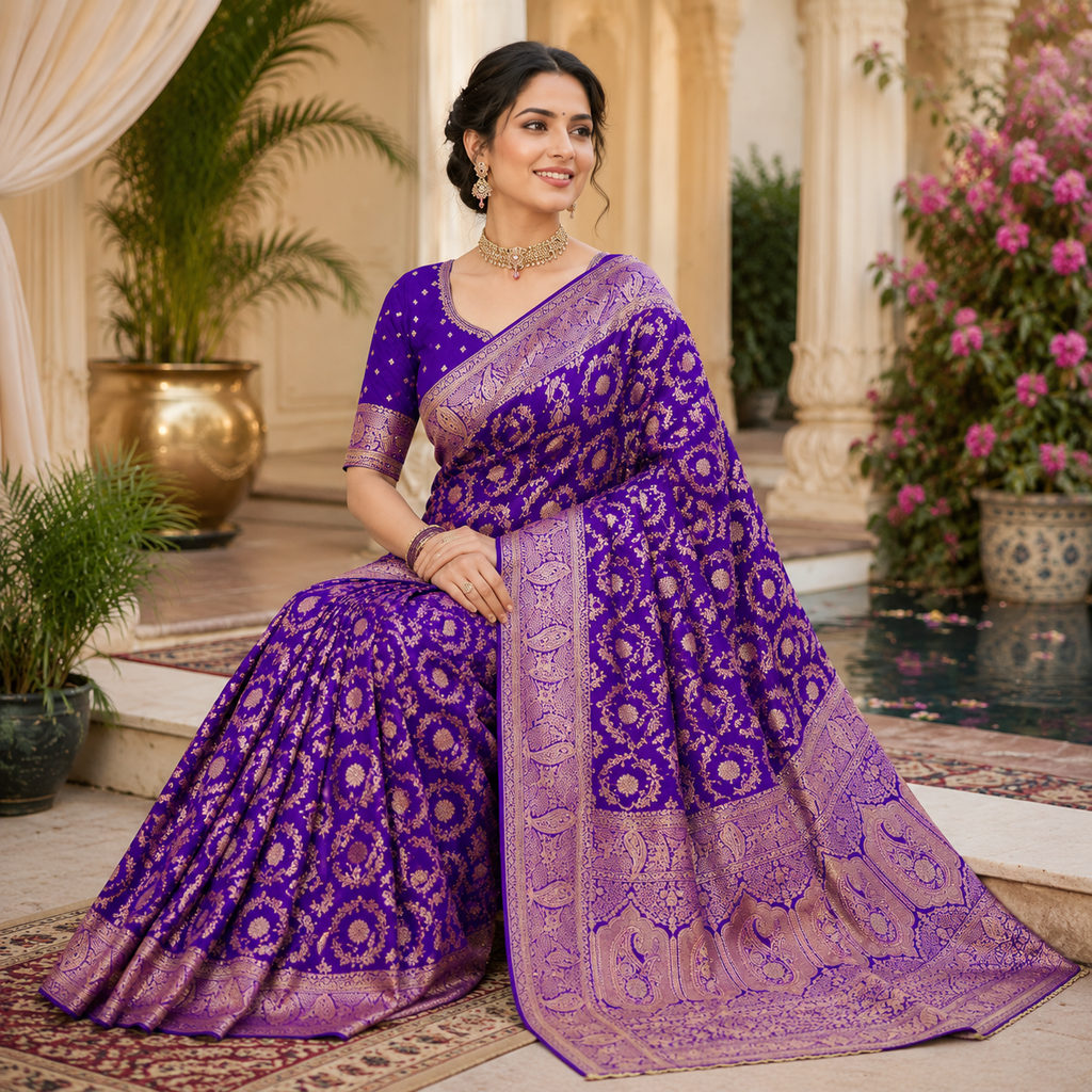 ROYAL PURPLE BANARASI SILK SAREE