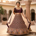 DEEP PLUM RAJWADA LEHENGA