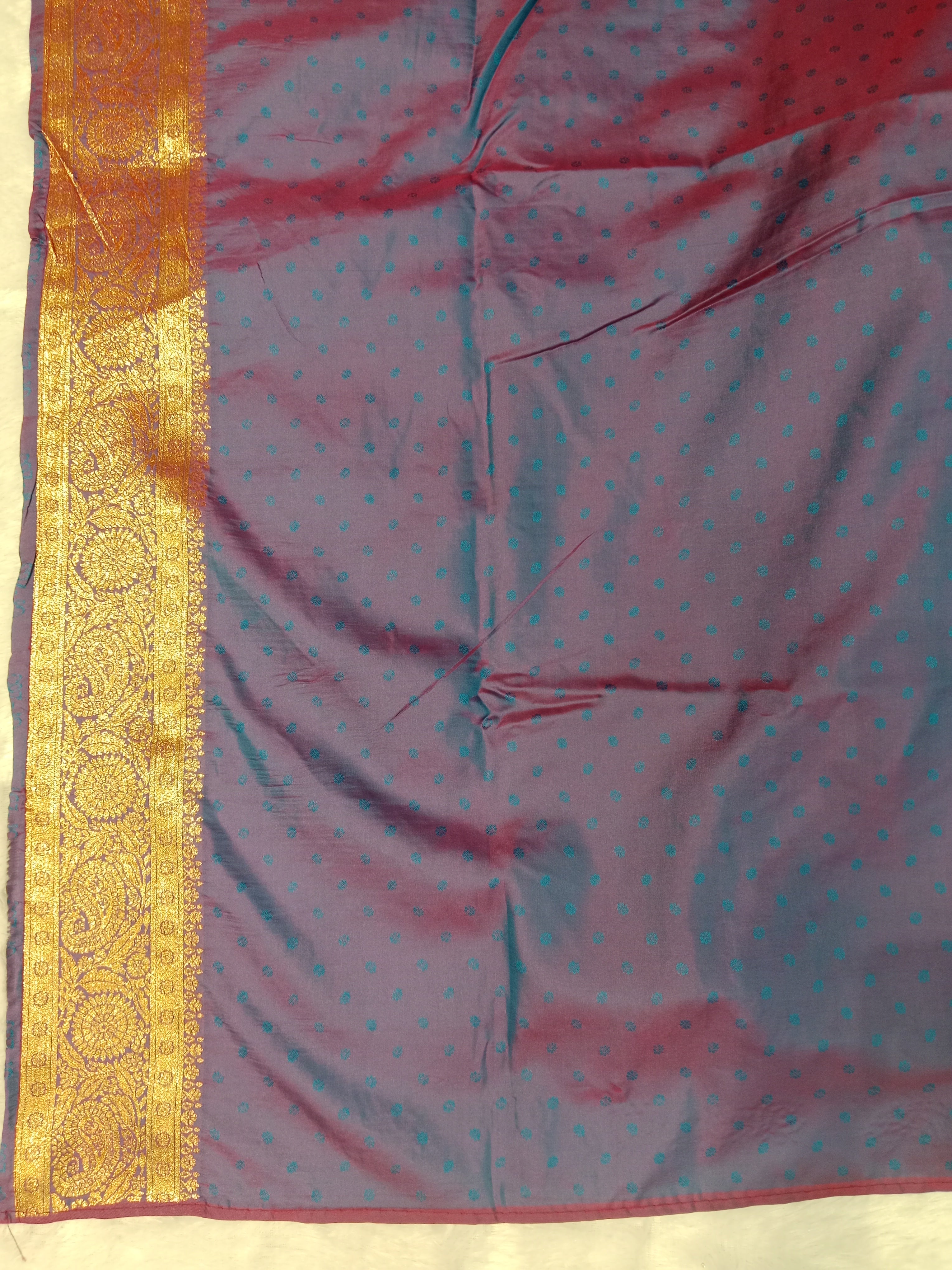 PURPLE BLUE - TONE BANARASI SILK SAREE