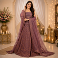 MAUVE LEHENGA WITH ROSE - GOLD EMBROIDERY