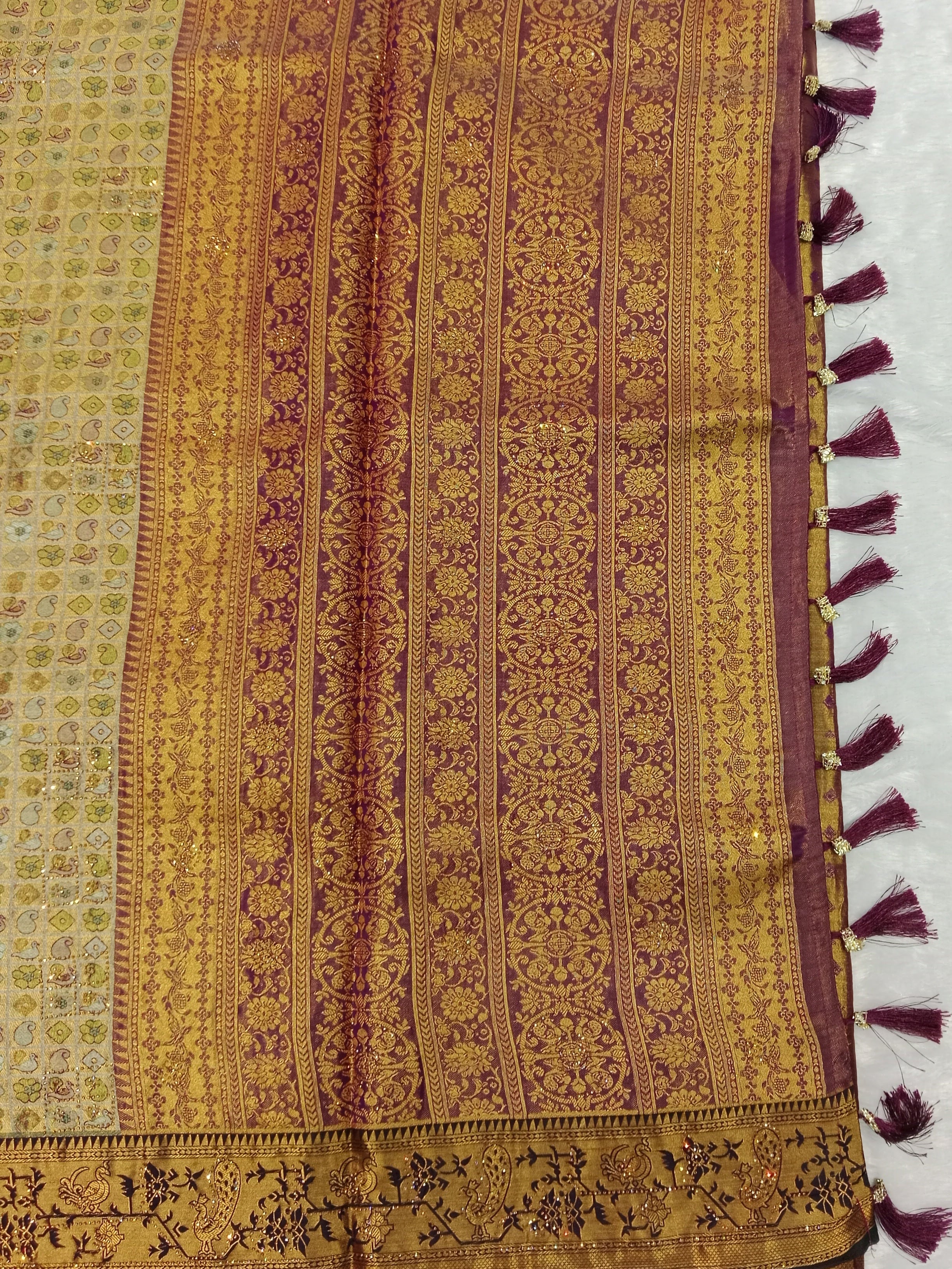 MUSTARD YELLOW BANARASI SILK SAREE