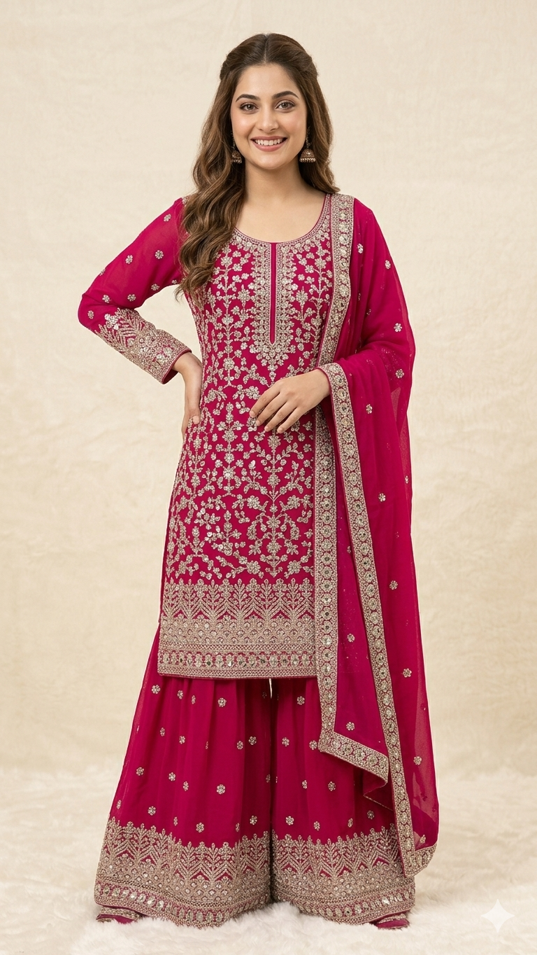 RANI PINK LUXE SHARARA