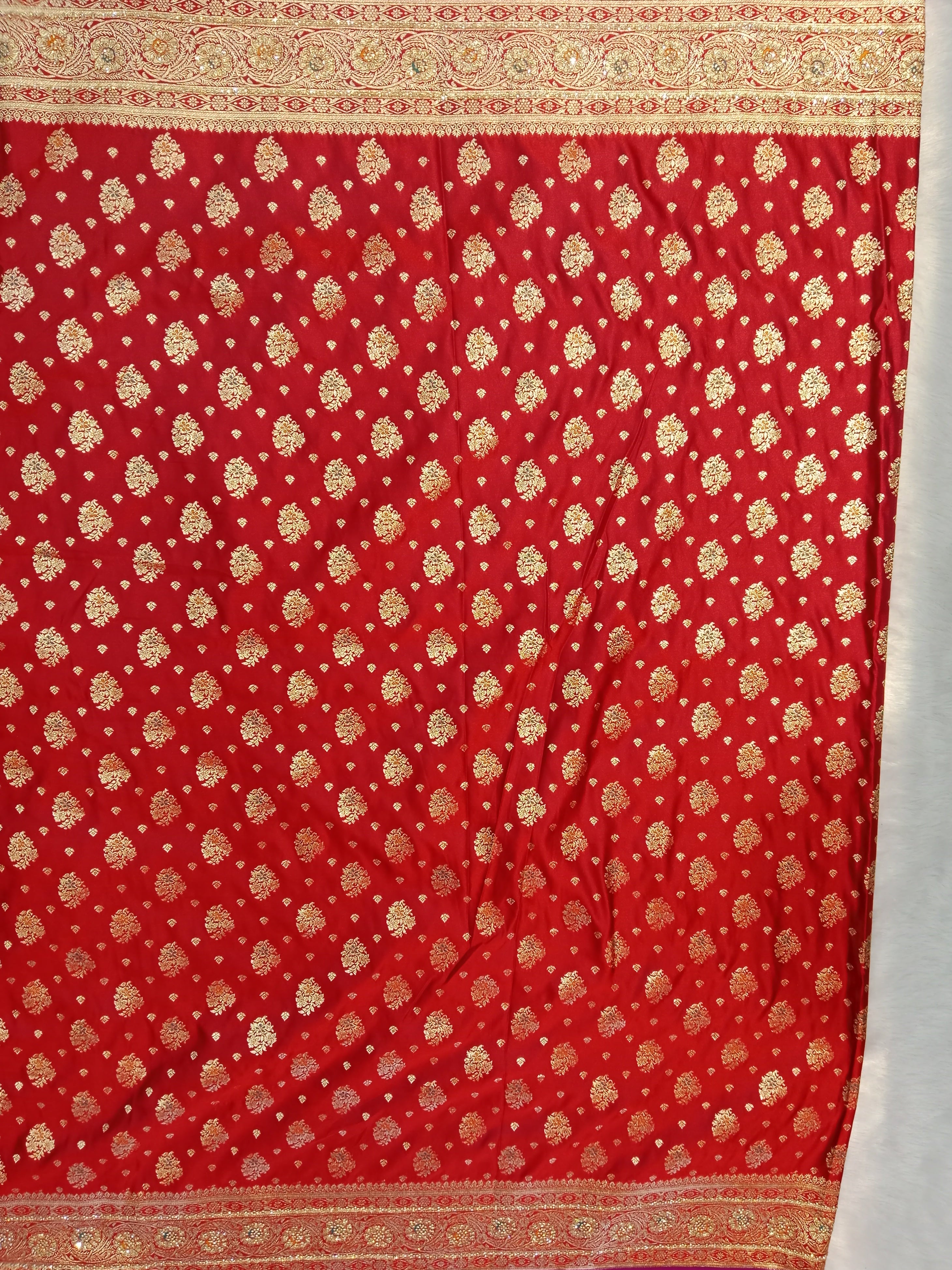 CLASSIC BRIDAL RED BANARASI SILK SAREE