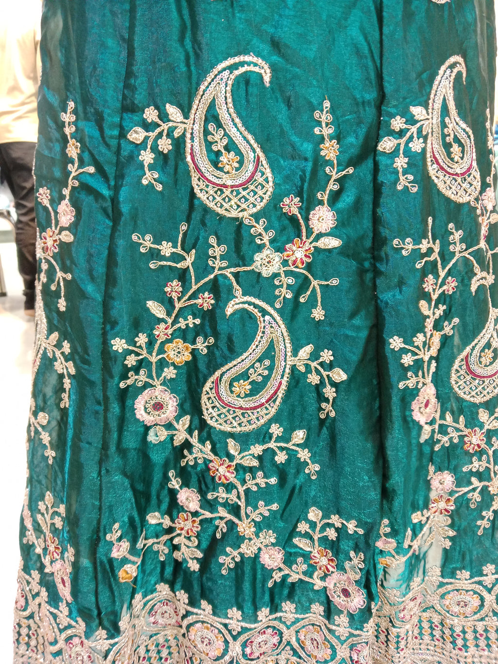 TEAL GREEN ORGANZA LEHENGA