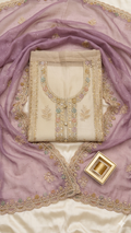 CREAM EMBROIDERED DRESS MATERIAL