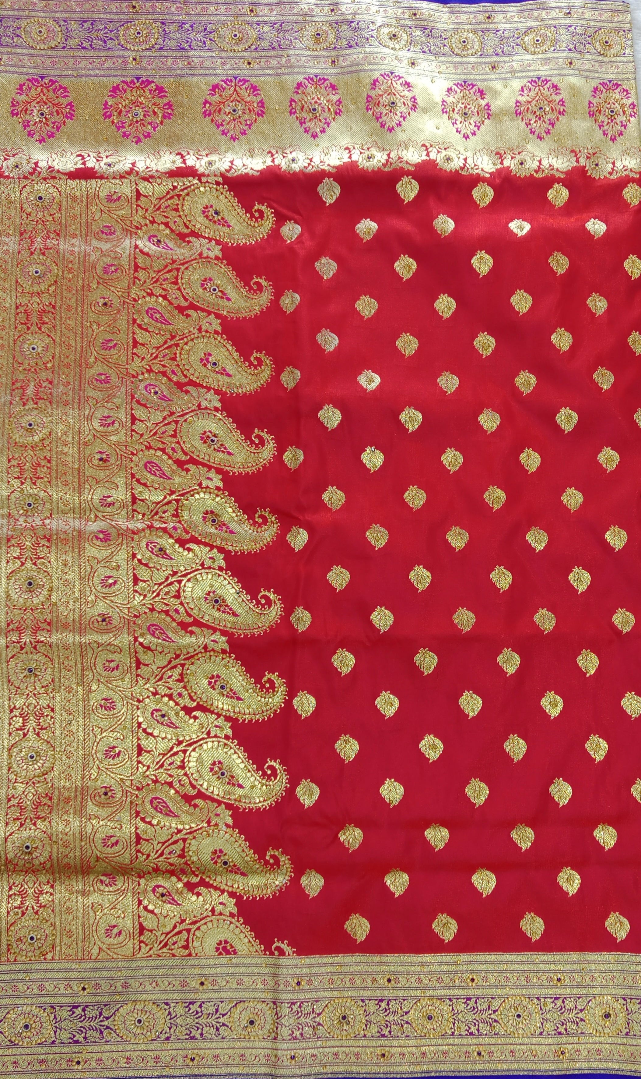 VERMILLION  RED BANARASI SILK SAREE