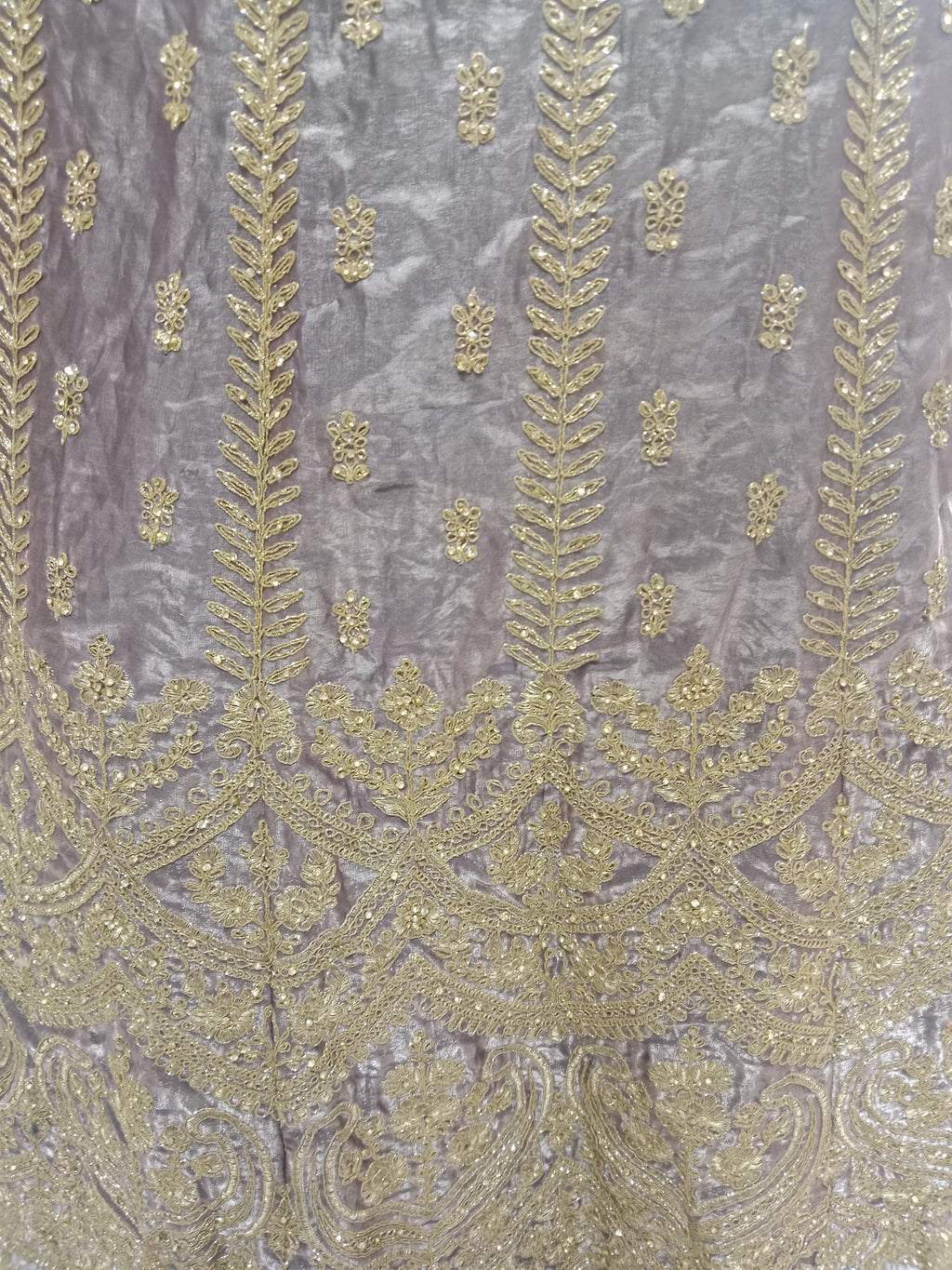 DUSTY LAVENDER LEHENGA WITH GOLD SCALLOP EMBROIDERY