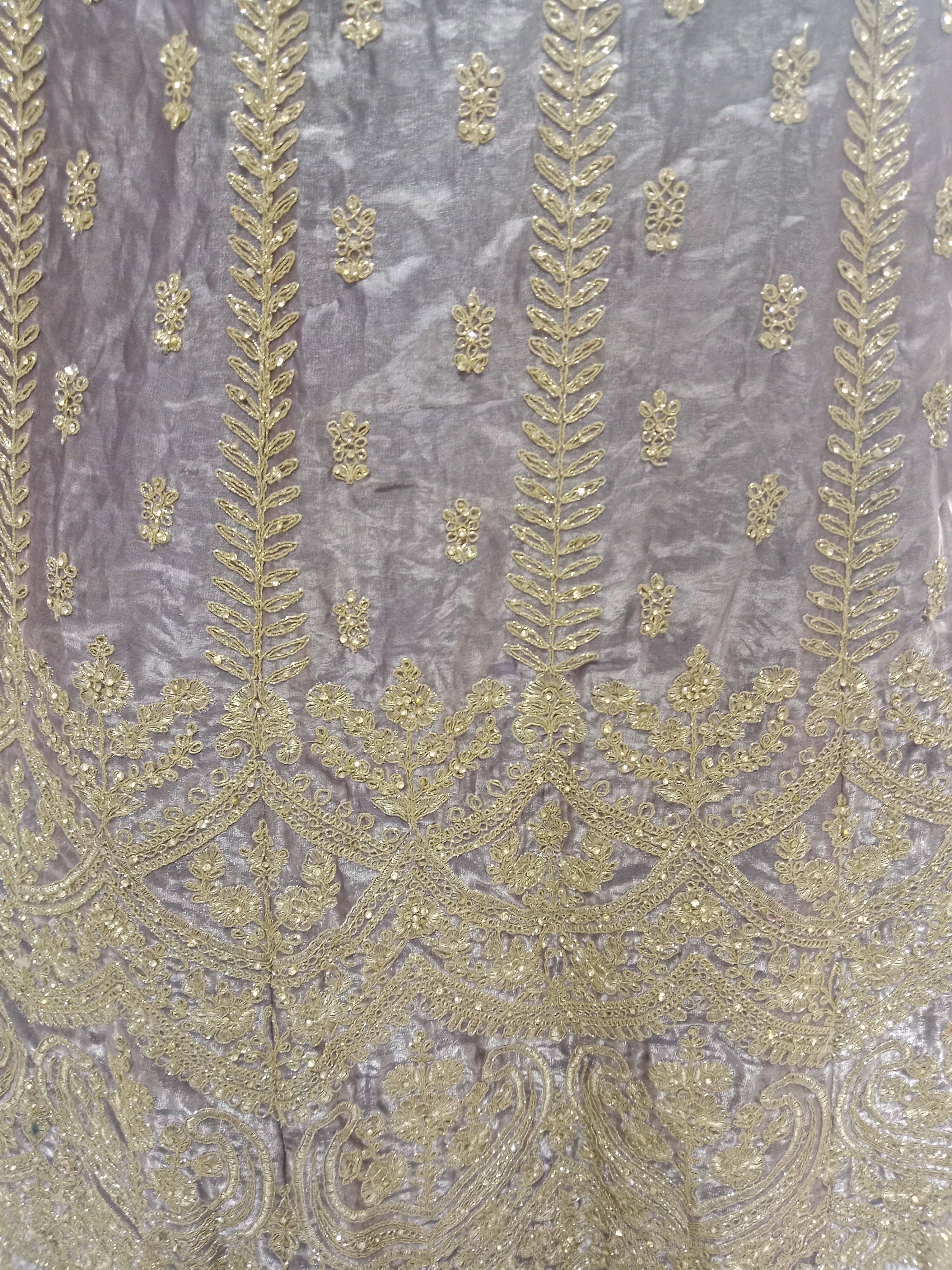 DUSTY LAVENDER LEHENGA WITH GOLD SCALLOP EMBROIDERY