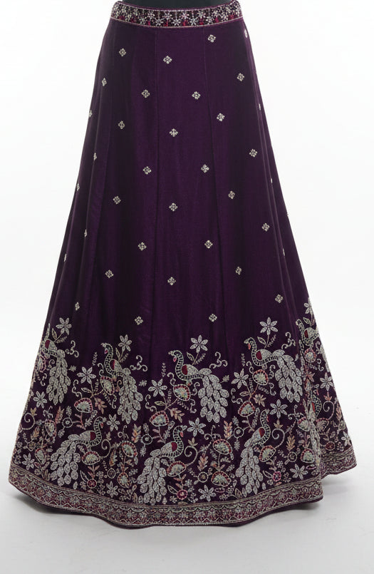 PURPLE VELVET DESIGNER LEHENGA