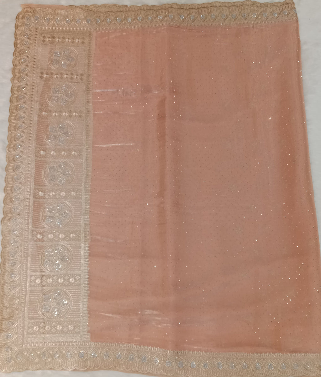 BLUSH PINK GEORGETTE SAREE