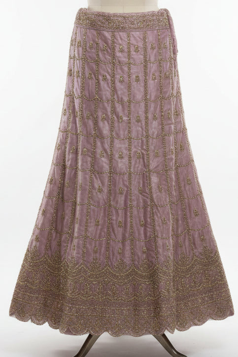 LAVENDER LEHENGA WITH GOLD SCALLOP EMBROIDERY