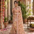 IVORY FLORAL SAREE
