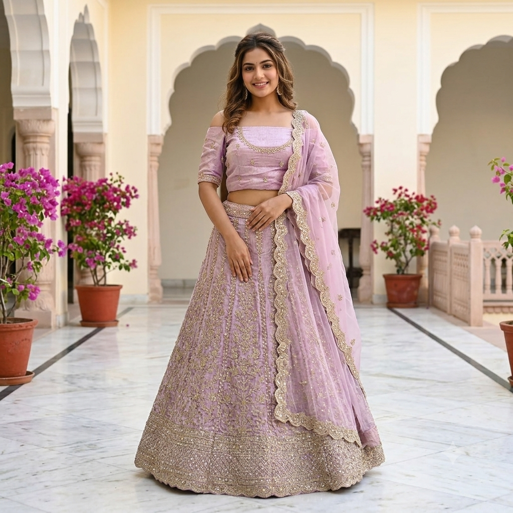 LAVENDER DESIGNER LEHENGA