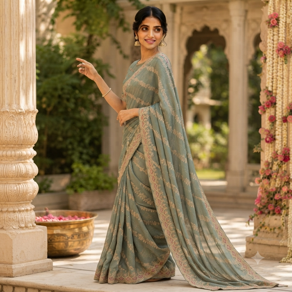 SAGE GREEN SAREE