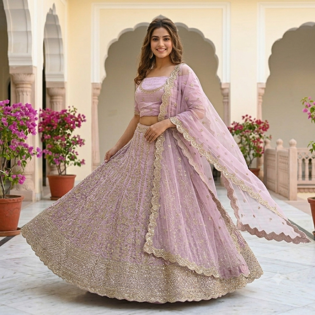 LAVENDER DESIGNER LEHENGA