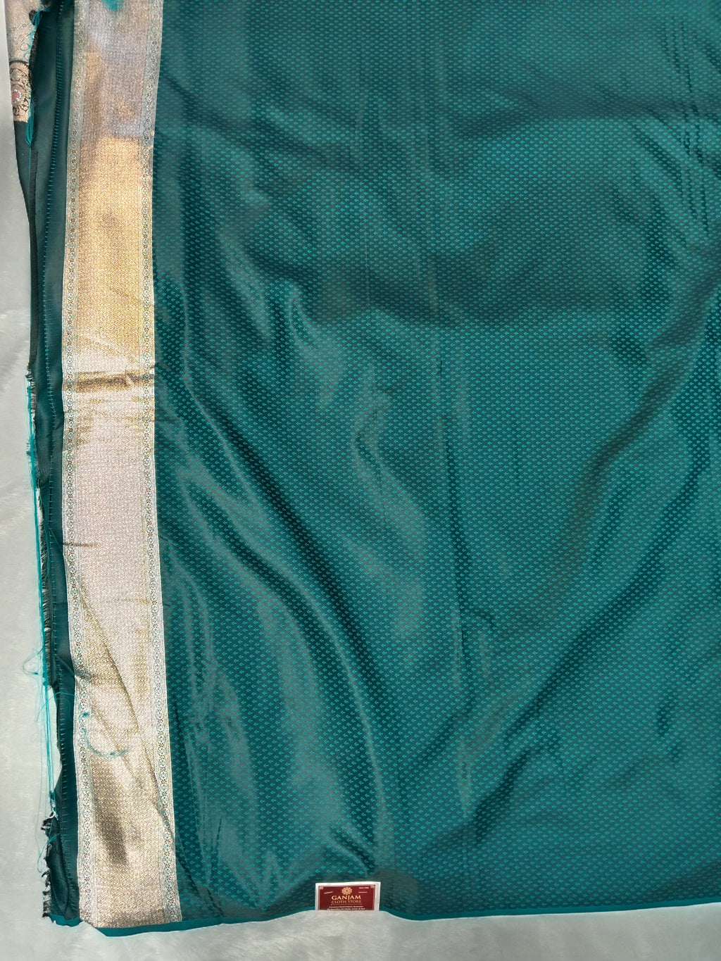 BOTTLE GREEN BANARASI SILK SAREE WITH SILVER ZARI