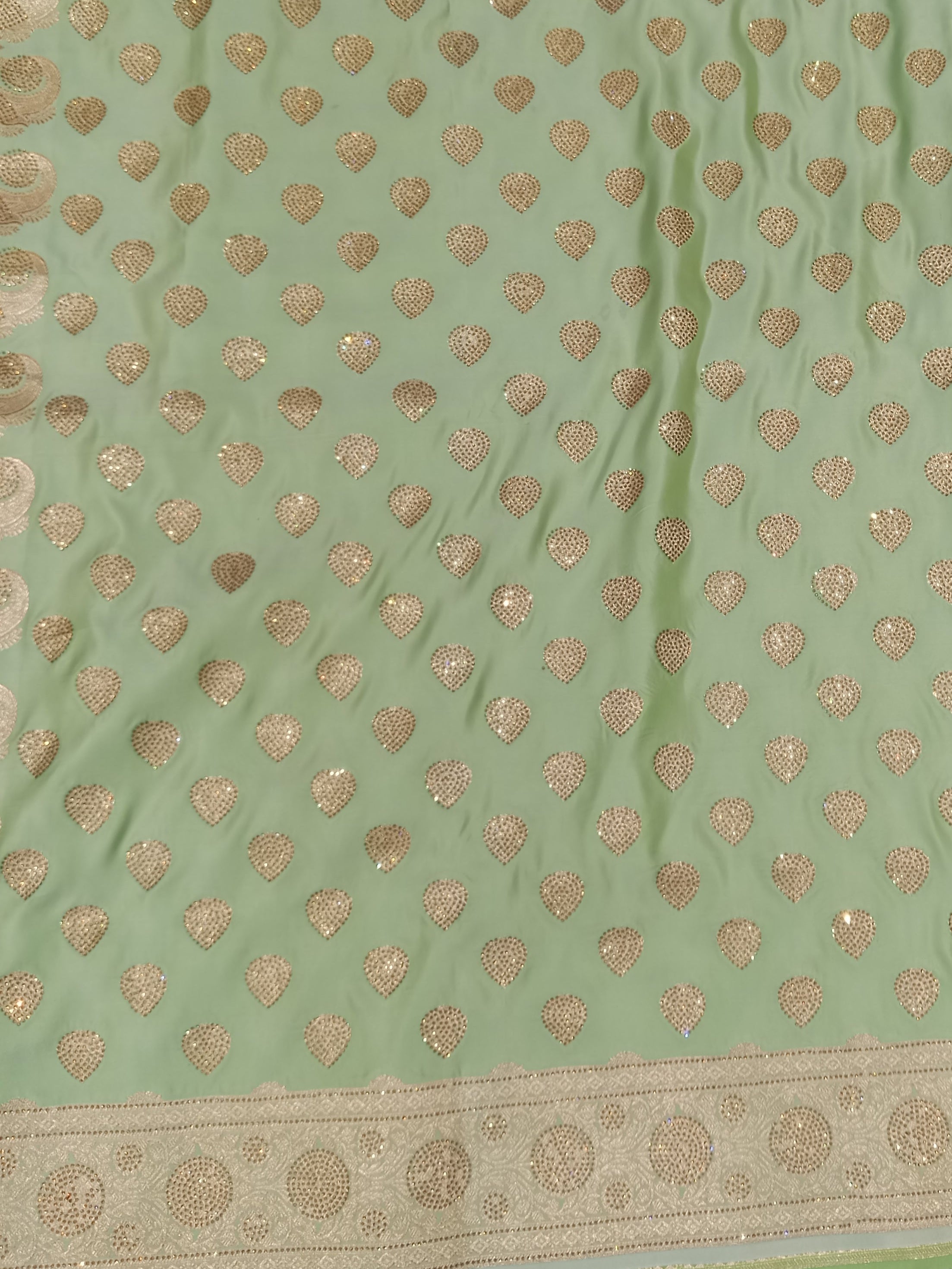 MINT GREEN BANARASI SILK SAREE