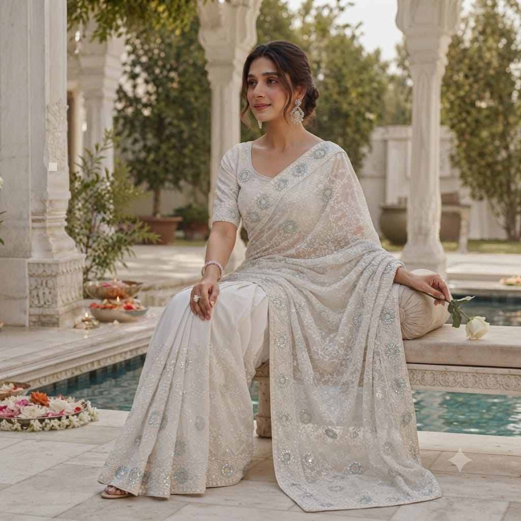 IVORY WHITE SAREE