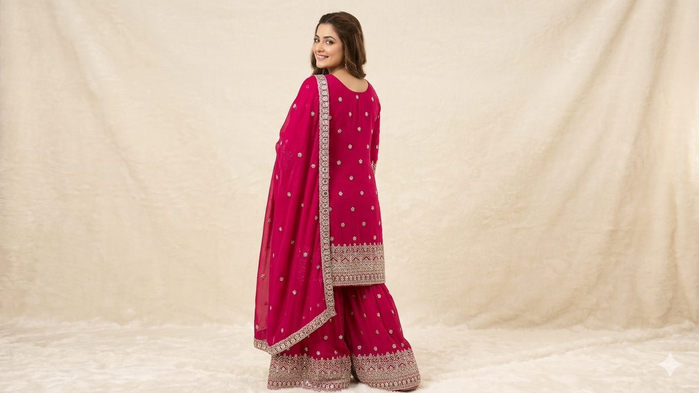 RANI PINK LUXE SHARARA