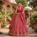 RANI PINK ORGANZA LEHENGA