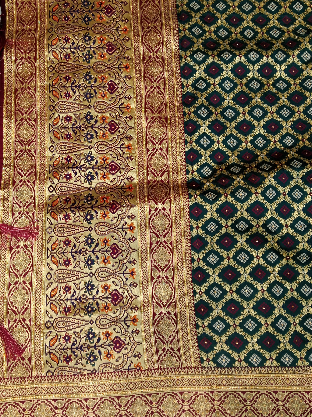 FOREST GREEN BANARASI SILK SAREE