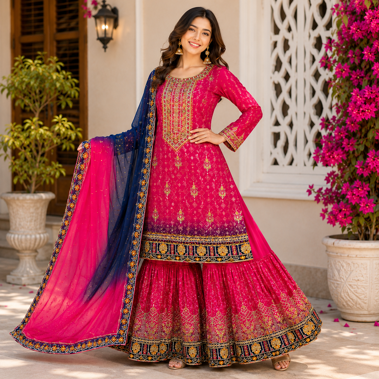 FUCHSIA PINK SHARARA