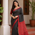 BLACK POCHAMPALLY IKAT COTTON SAMBALPURI HANDLOOM COTTON SAREE