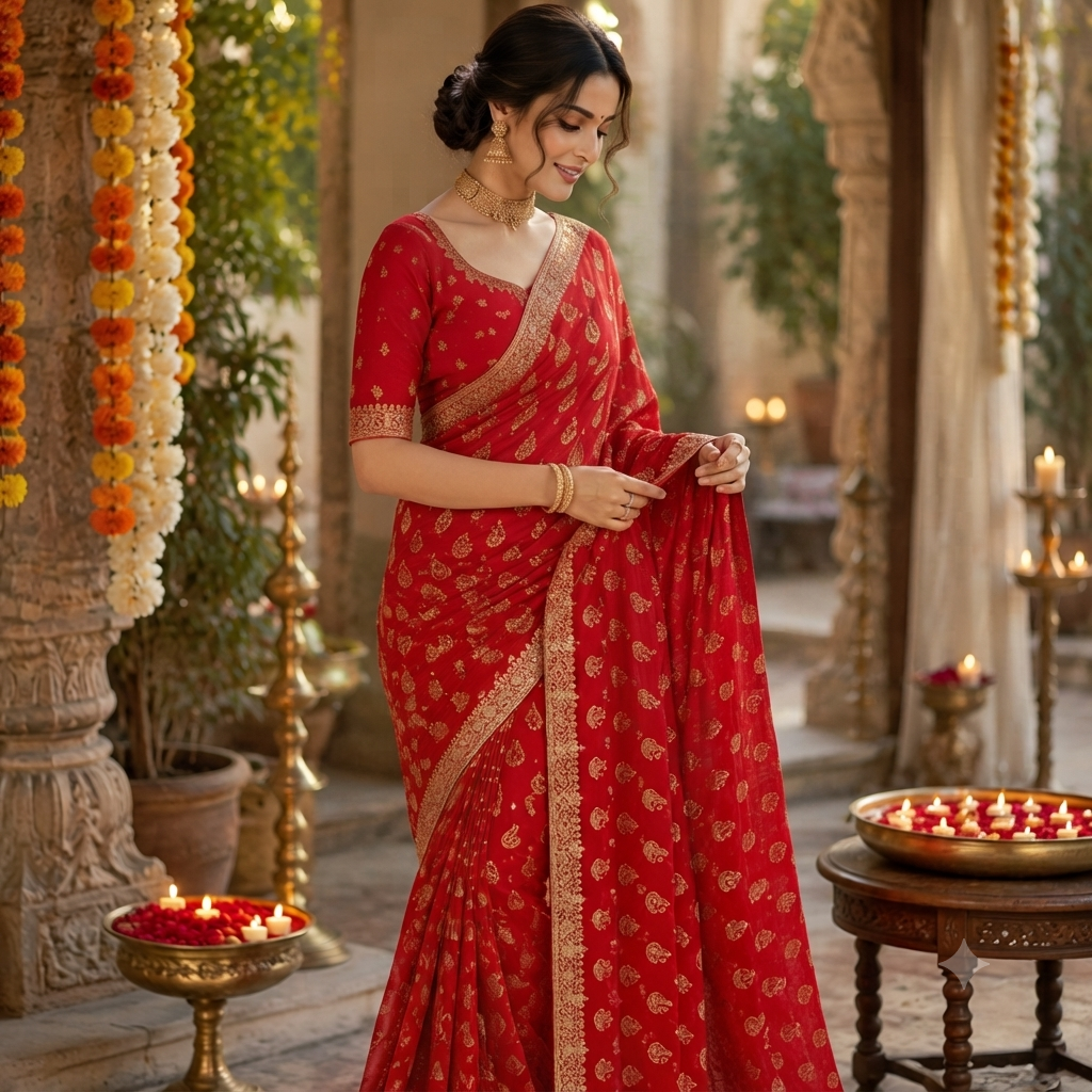 RED SAREE