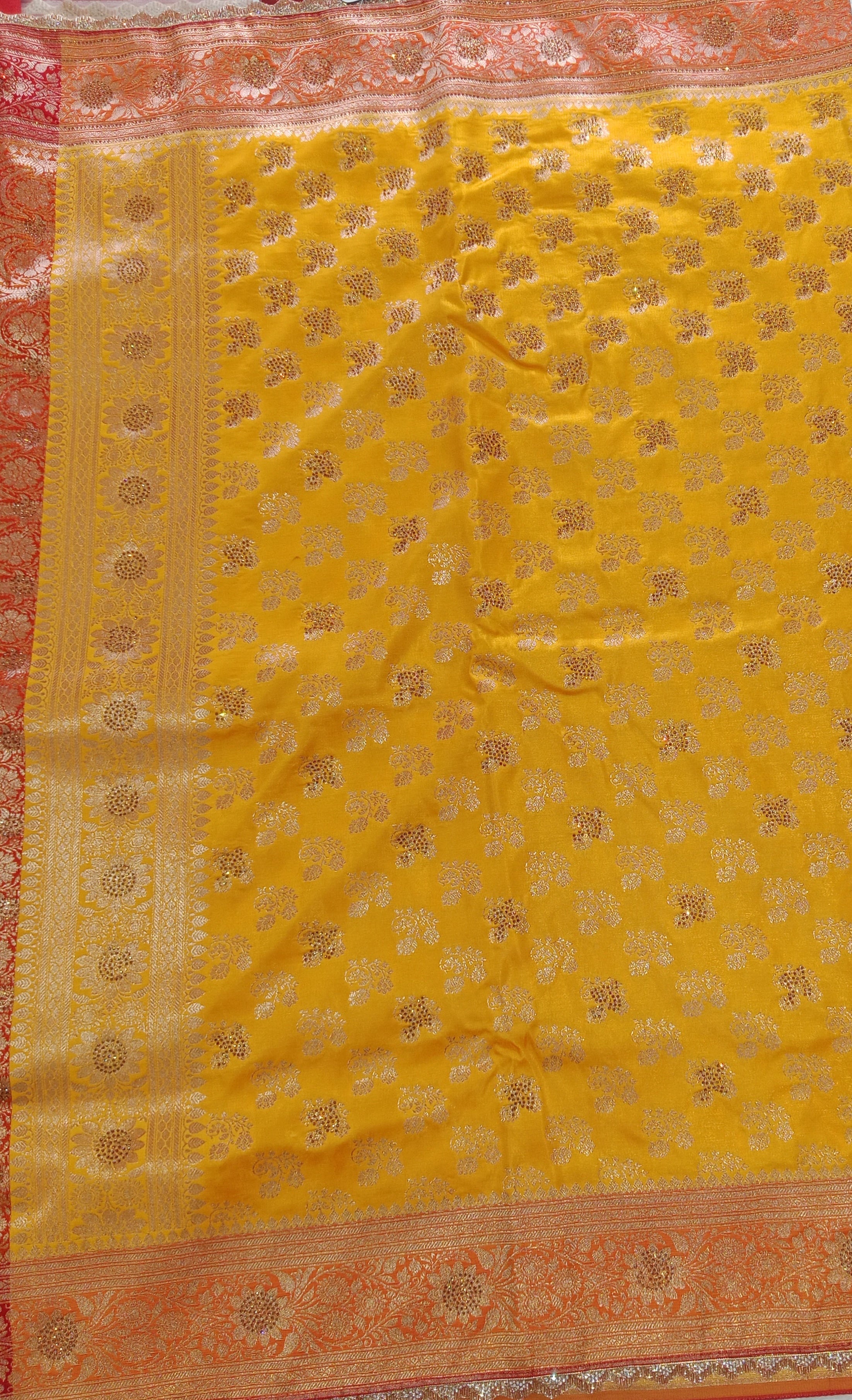 HALDI YELLOW KANCHIPURAM SILK SAREE