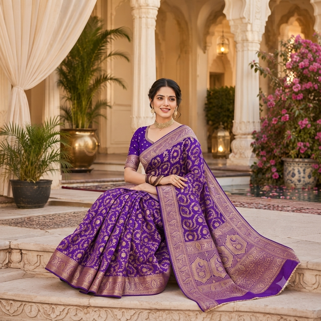 ROYAL PURPLE BANARASI SILK SAREE