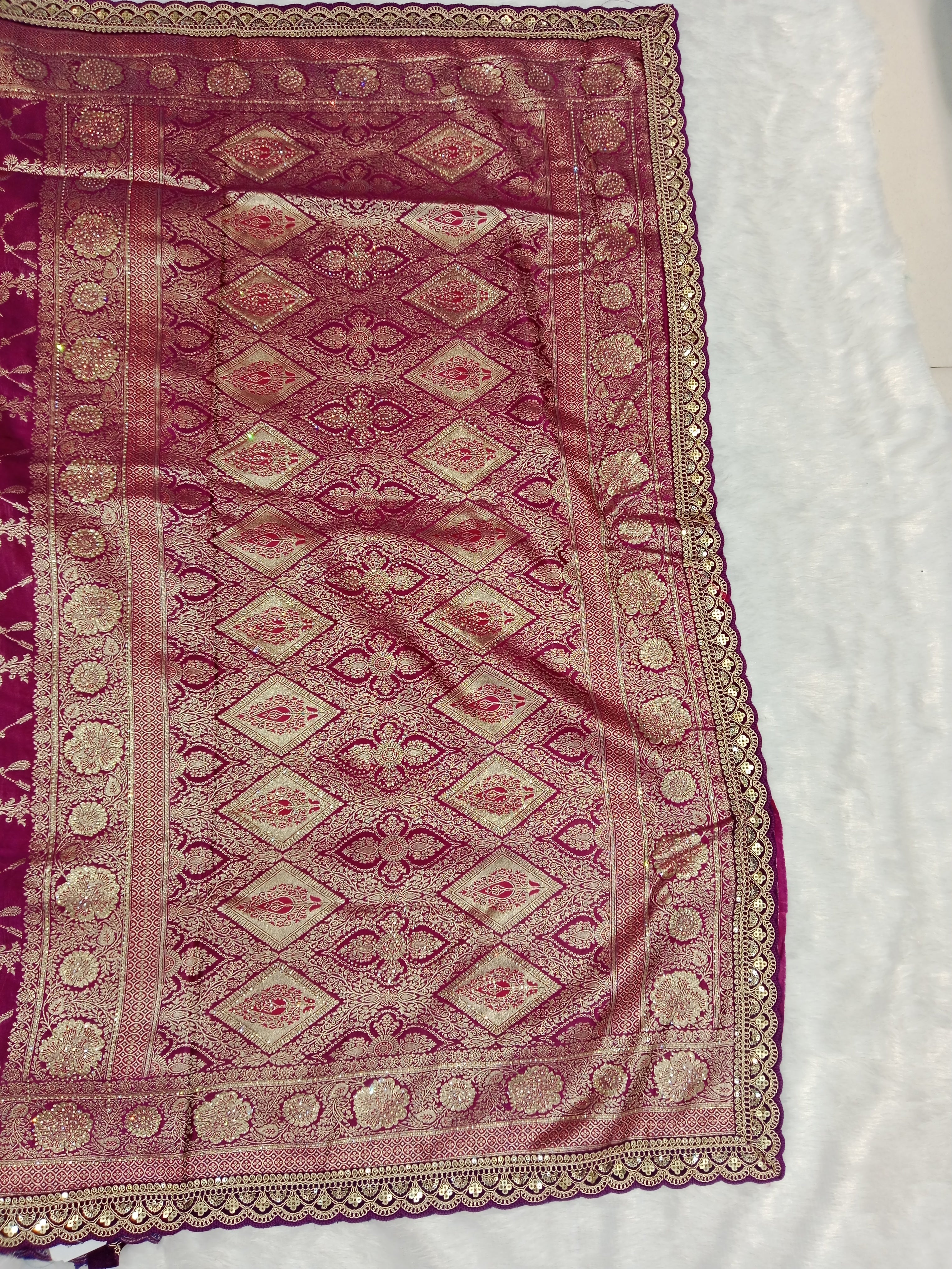 MAGENTA BANARASI SILK SAREE