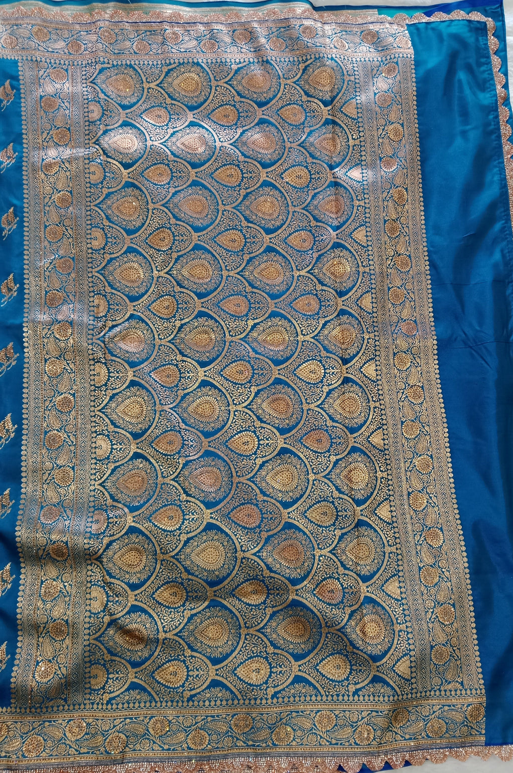 FIROZI TEAL BANARASI SILK SAREE