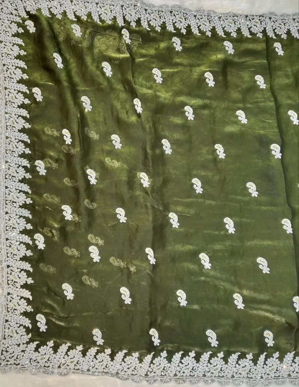 BOTTLE GREEN SAREE