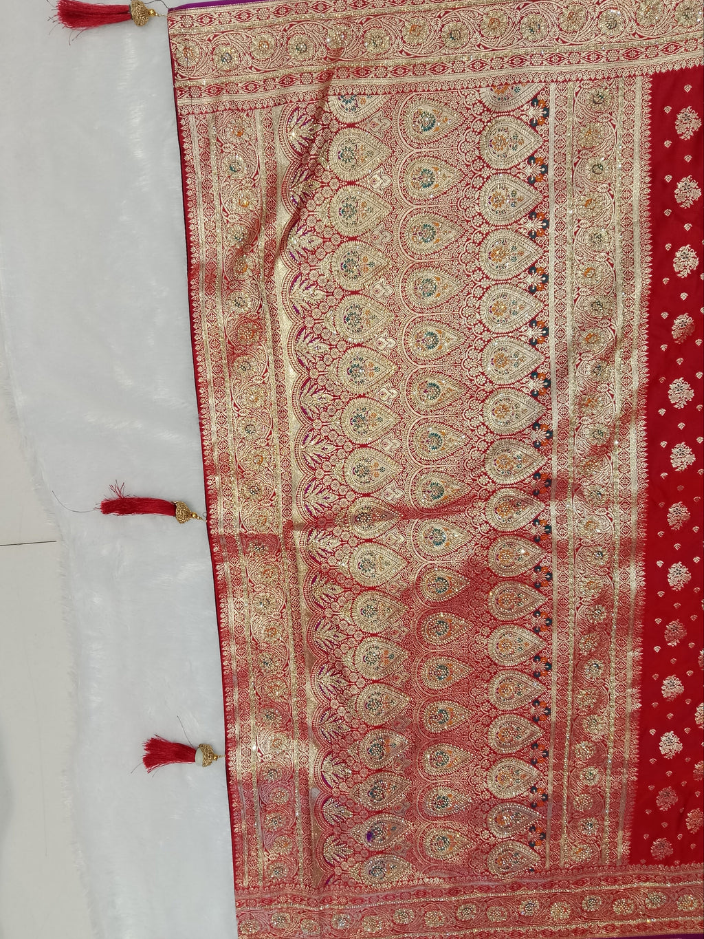CLASSIC BRIDAL RED BANARASI SILK SAREE