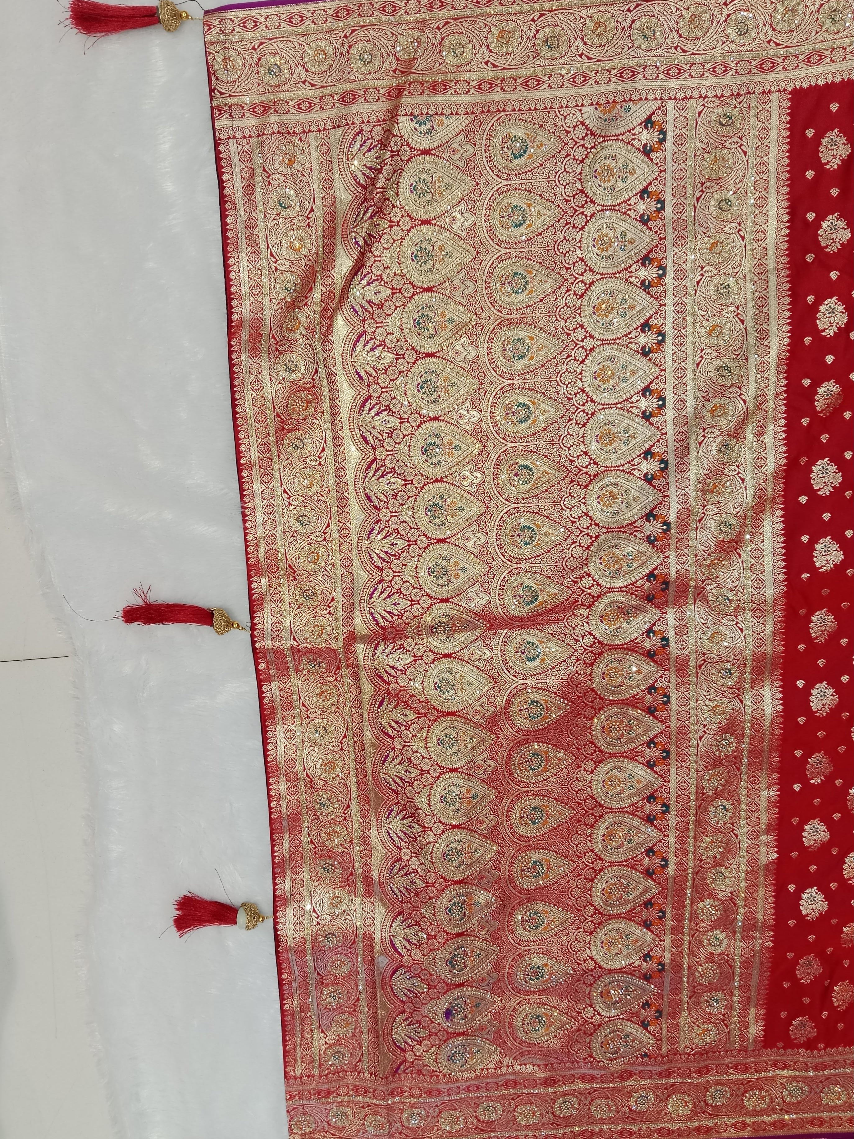 CLASSIC BRIDAL RED BANARASI SILK SAREE