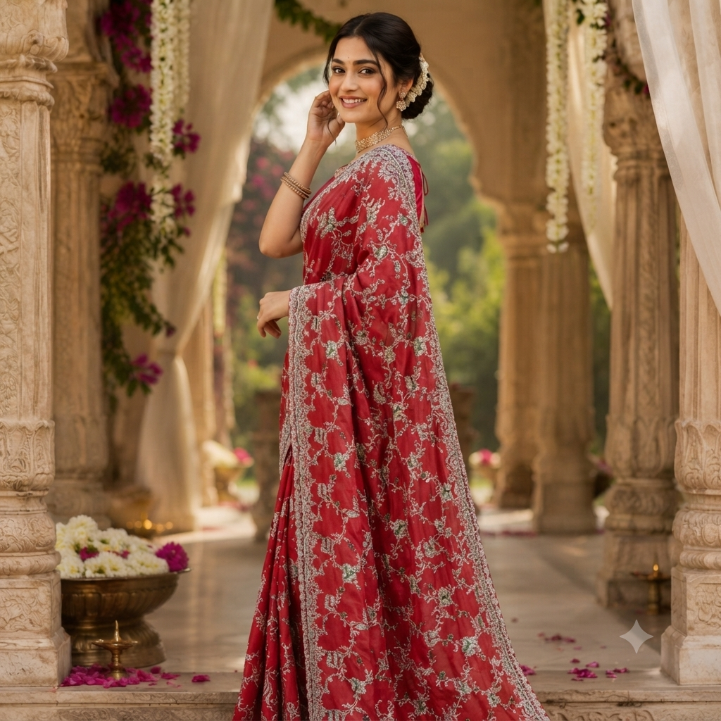 RUBY RED SAREE