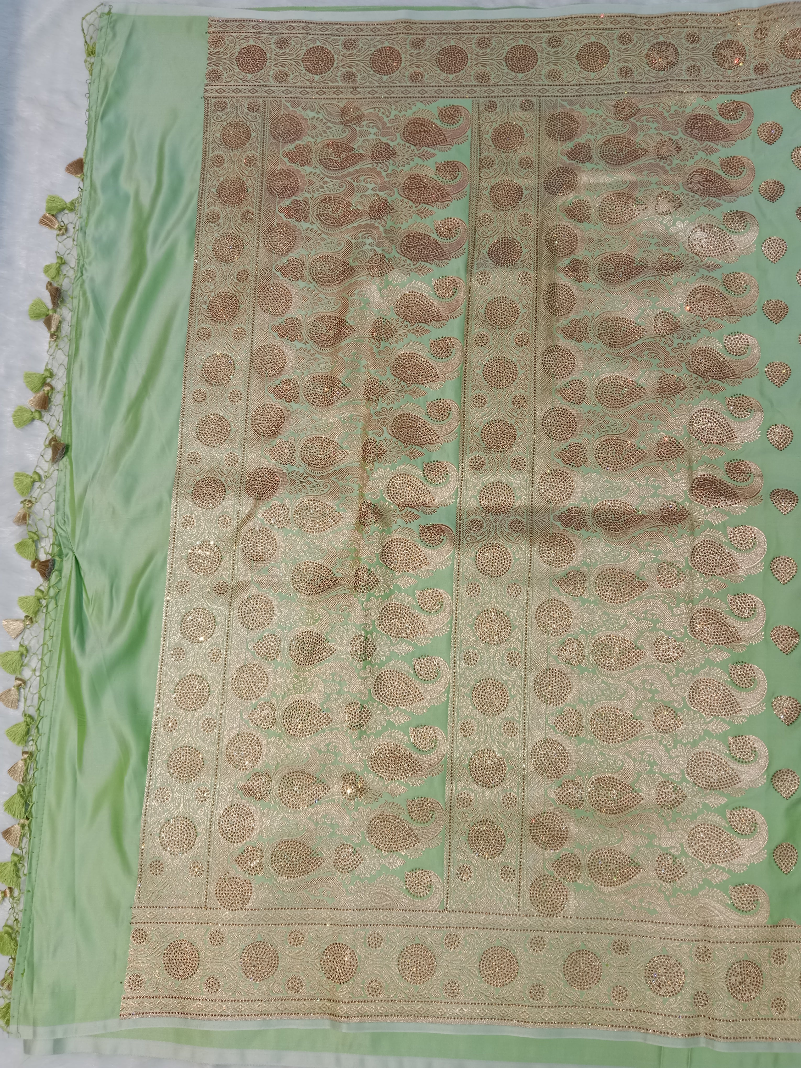 MINT GREEN BANARASI SILK SAREE