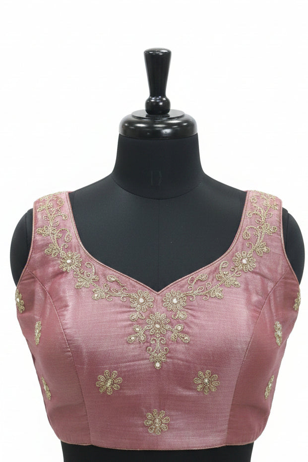DUSTY PINK VELVET LEHENGA WITH SILVER SEQUIN WORK