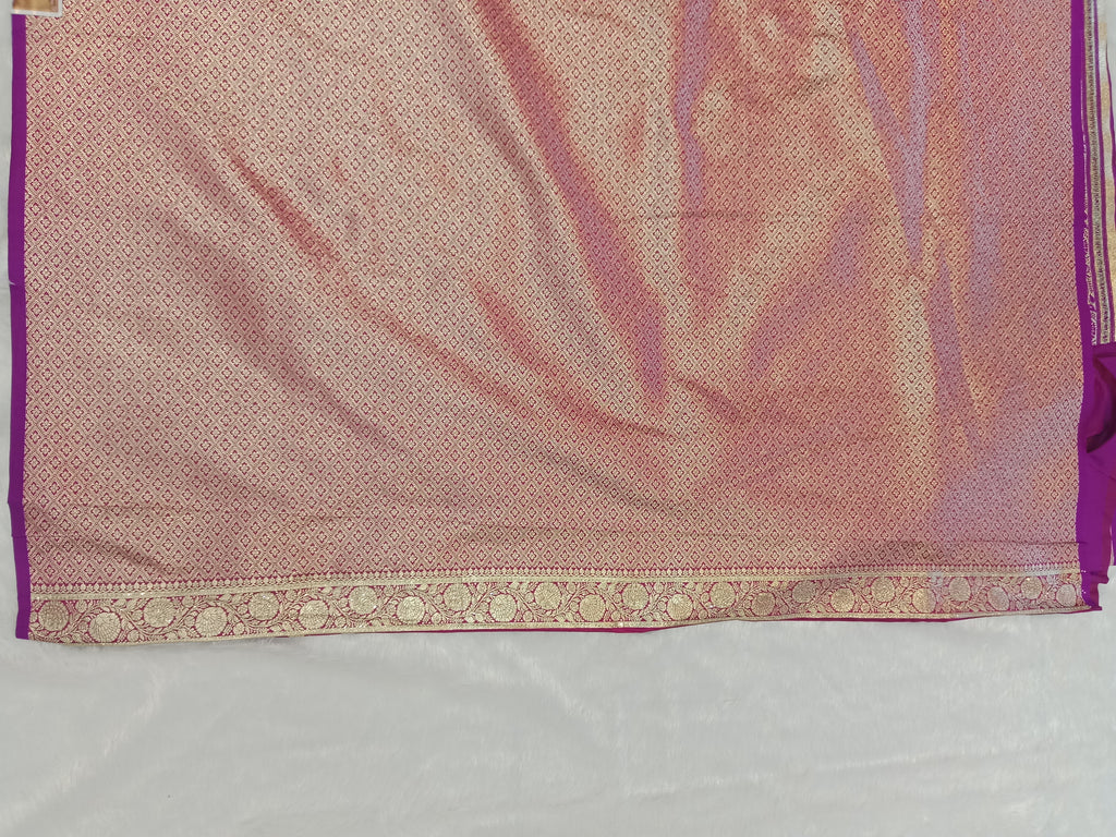 RANI PINK BANARASI SILK SAREE WITH GOLD ZARI JAAL