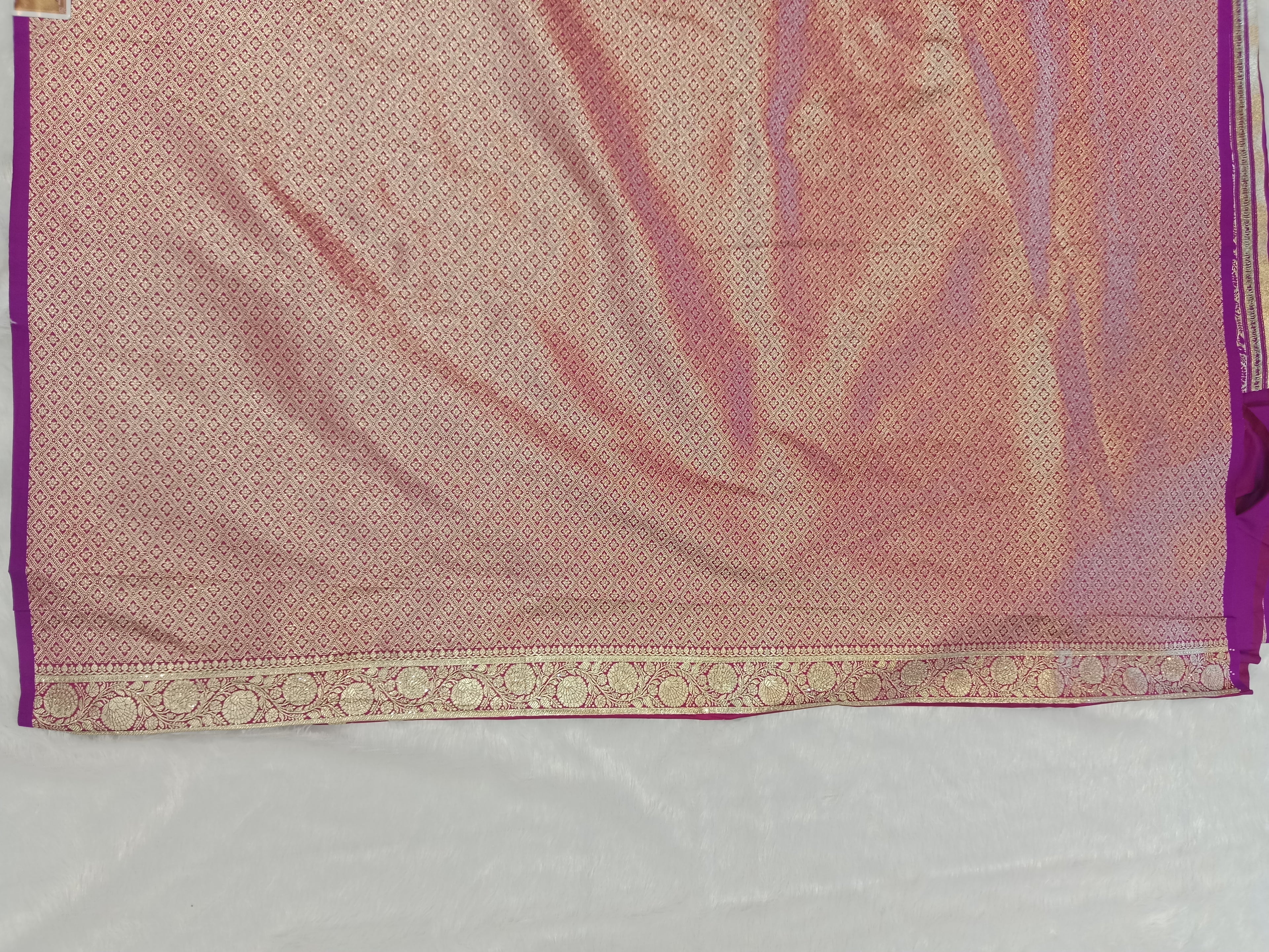 RANI PINK BANARASI SILK SAREE WITH GOLD ZARI JAAL