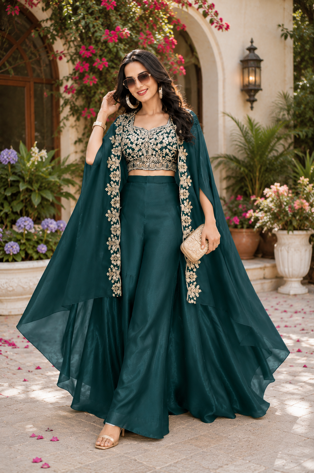 DEEP TEAL SAPPHIRE SHARARA